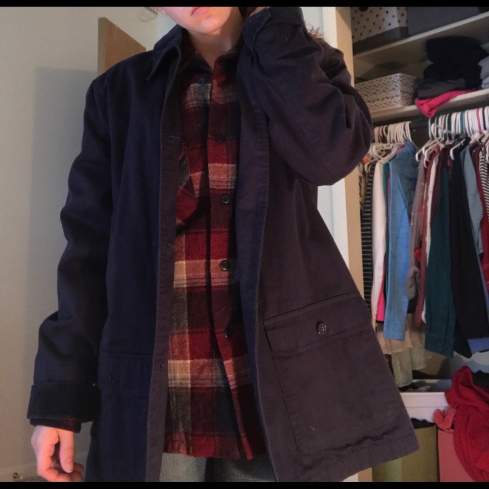 Navy blue overcoat